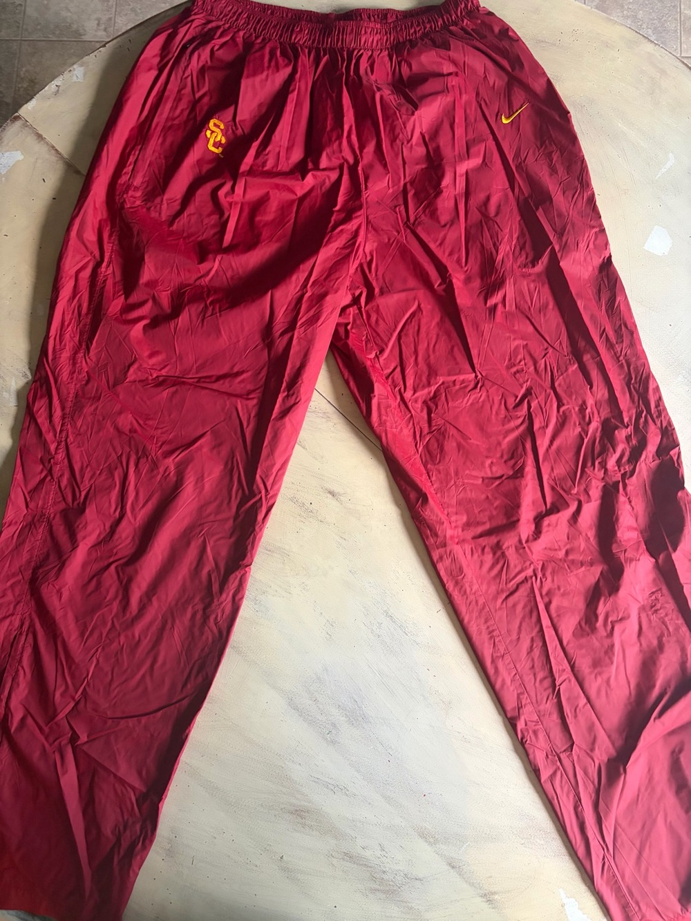 Vintage Men’s NIKE Team Issued USC Trojans Windbreaker TRACK PANTS Sz XL